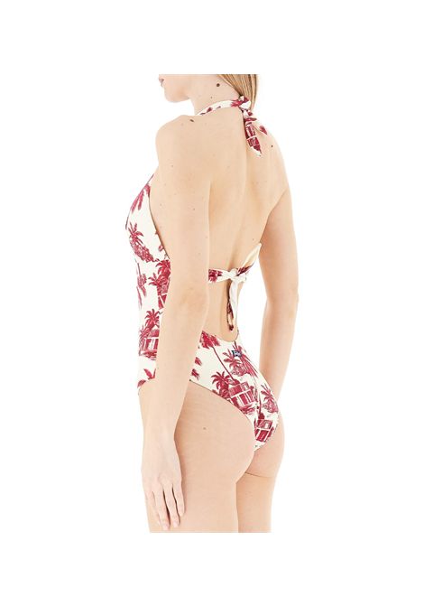 Costume donna Marlyn MC2 Saint Barth 02735H Bordeaux intero bianco all over toile de joux fascia sottoseno MC2 SAINT BARTH | Costumi | MARLYN02735H10